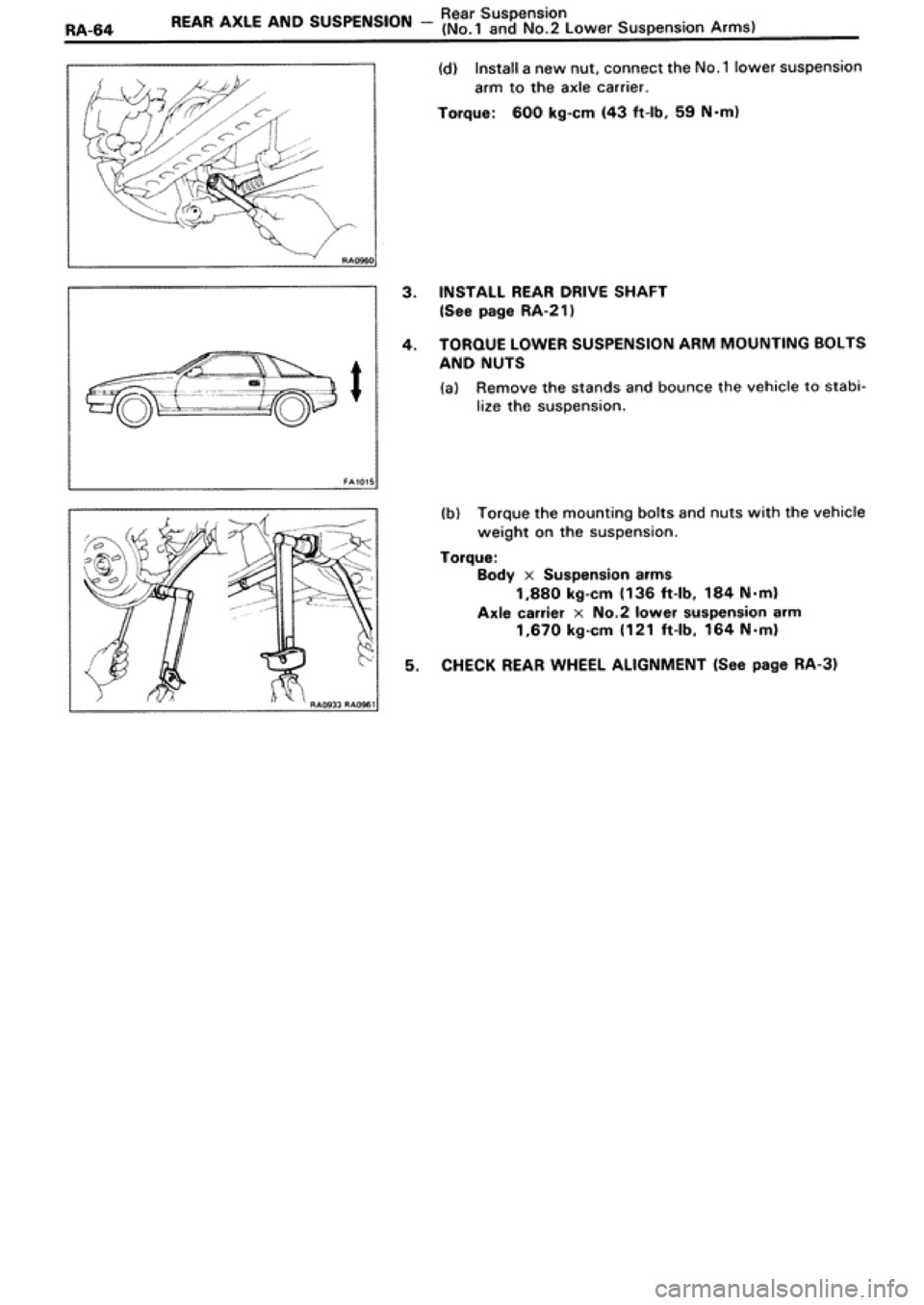 TOYOTA SUPRA 1990 3.G Workshop Manual 