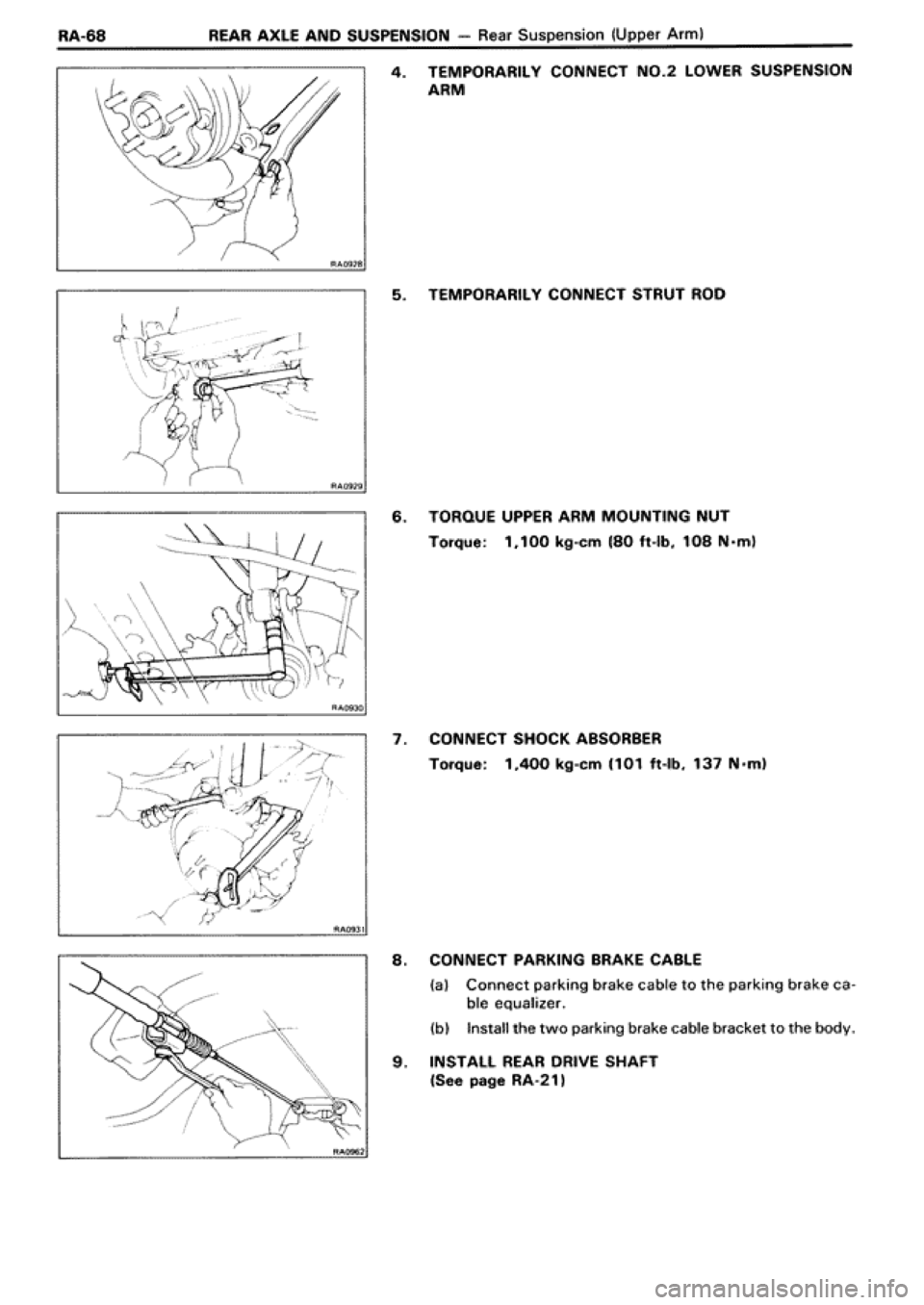 TOYOTA SUPRA 1990 3.G Workshop Manual 