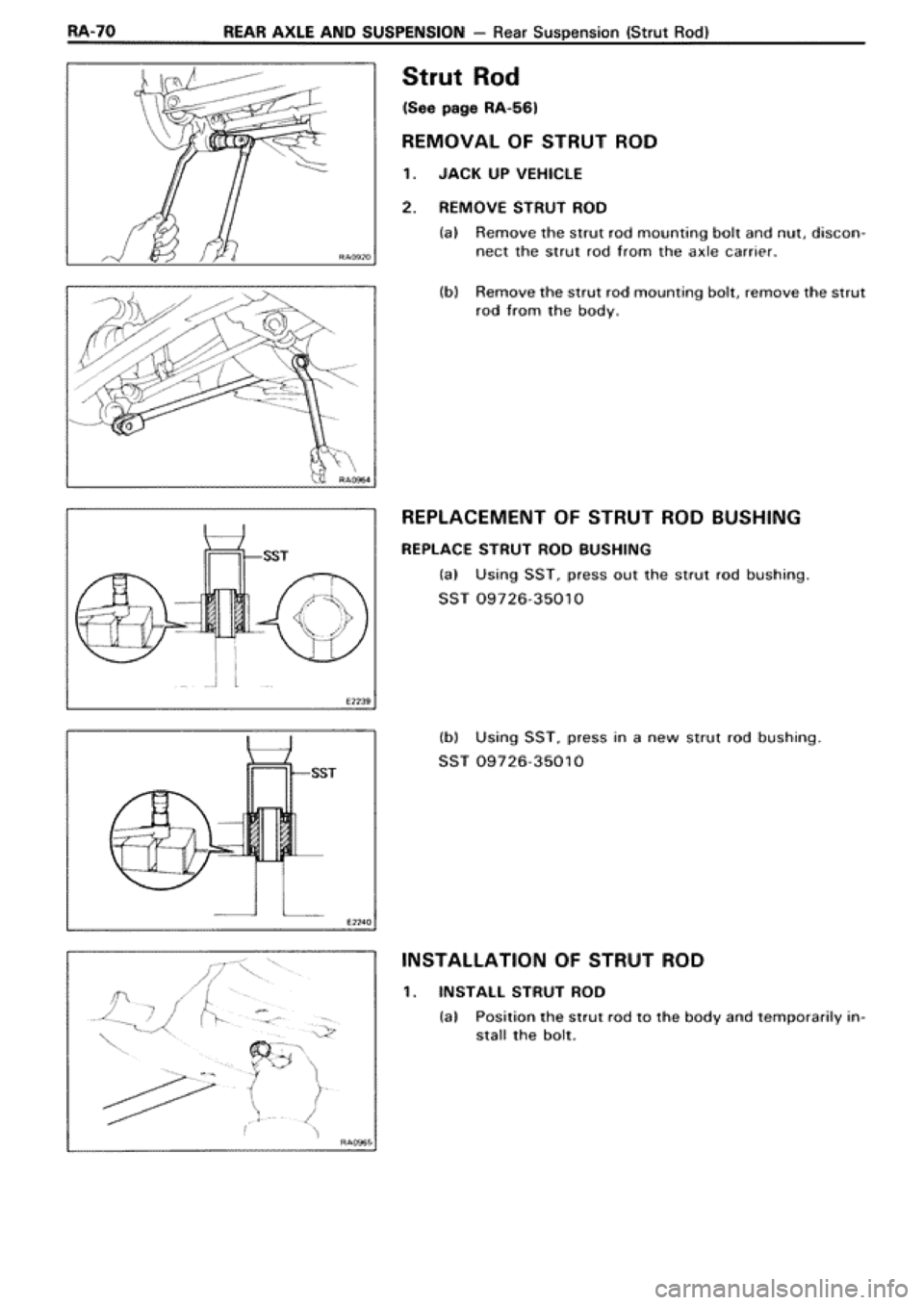 TOYOTA SUPRA 1990 3.G Workshop Manual 