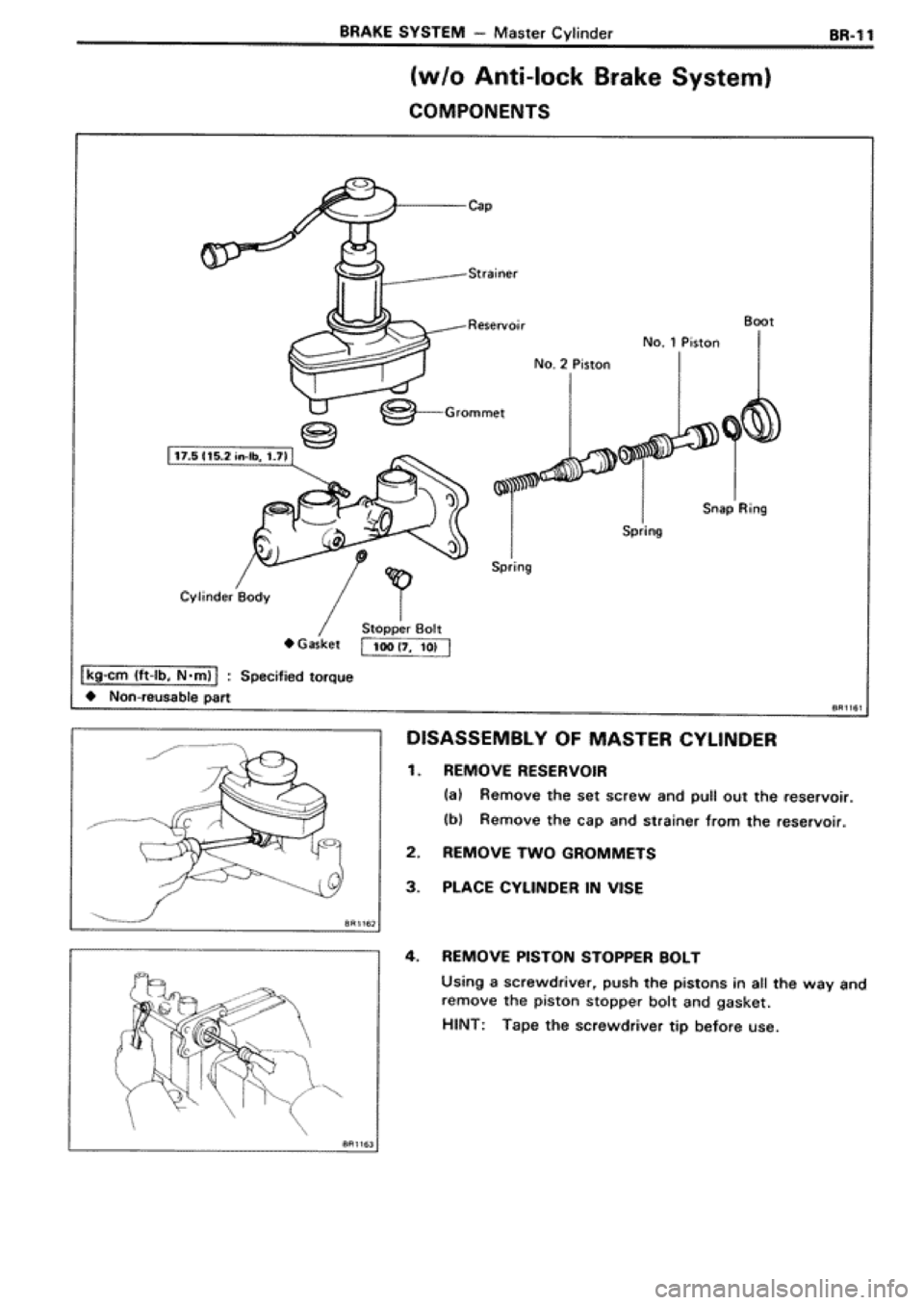 TOYOTA SUPRA 1990 3.G Workshop Manual 