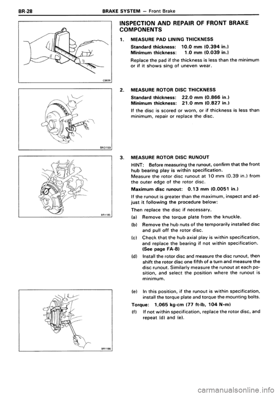 TOYOTA SUPRA 1990 3.G Workshop Manual 