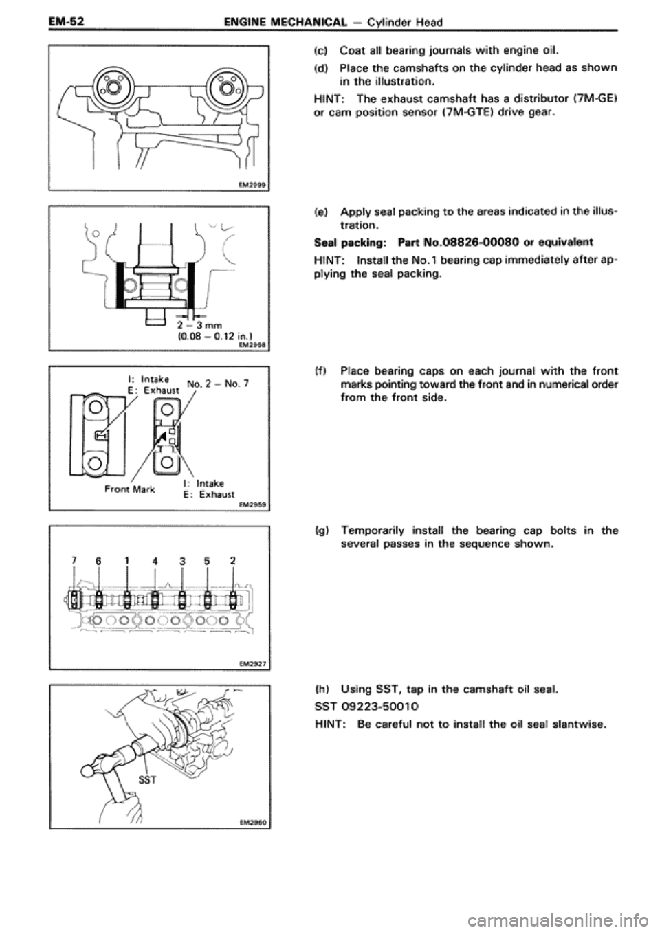TOYOTA SUPRA 1990 3.G Workshop Manual 