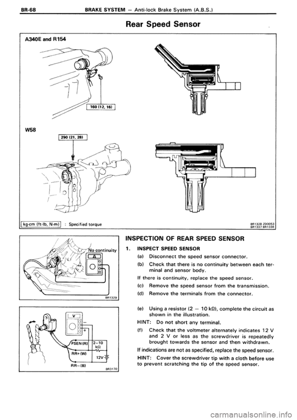 TOYOTA SUPRA 1990 3.G Workshop Manual 