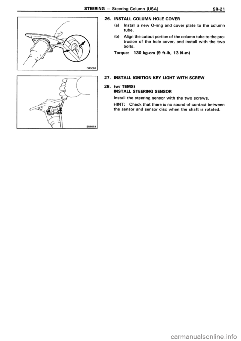 TOYOTA SUPRA 1990 3.G Workshop Manual 