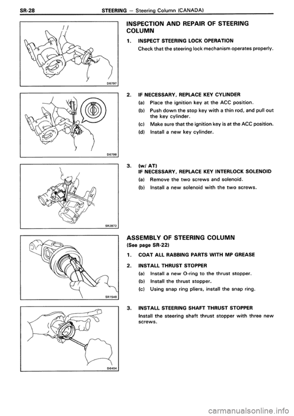 TOYOTA SUPRA 1990 3.G Workshop Manual 