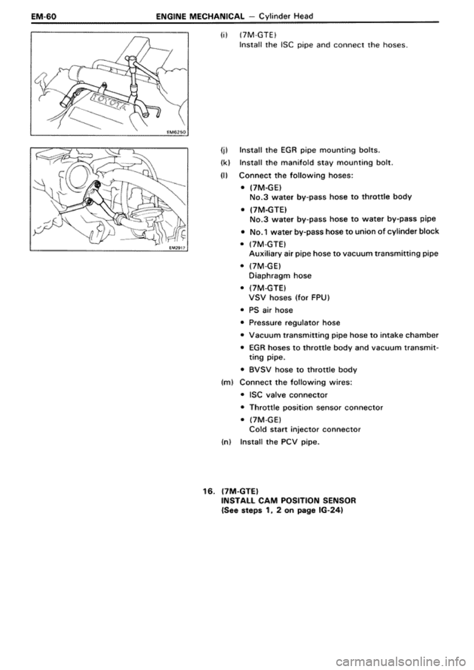 TOYOTA SUPRA 1990 3.G Workshop Manual 