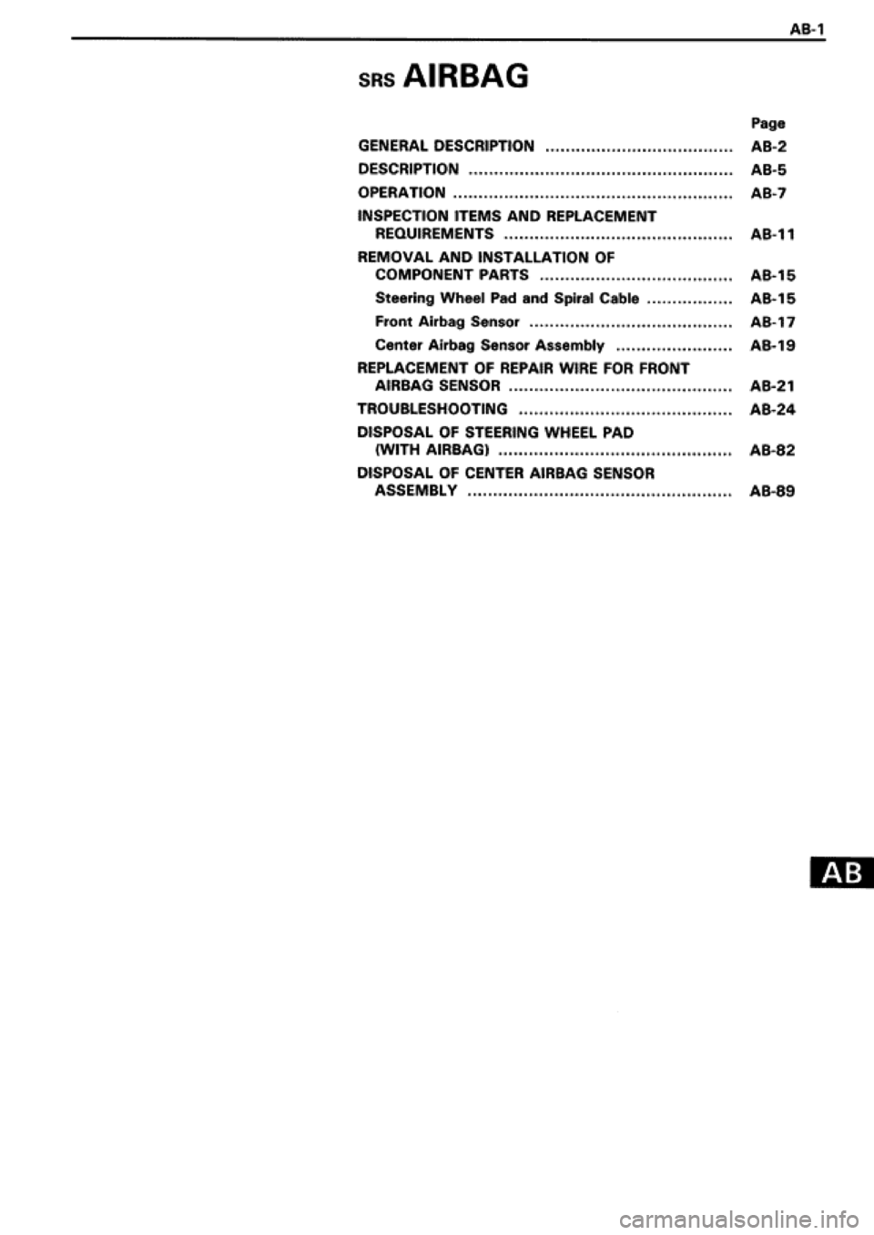 TOYOTA SUPRA 1990 3.G Workshop Manual 