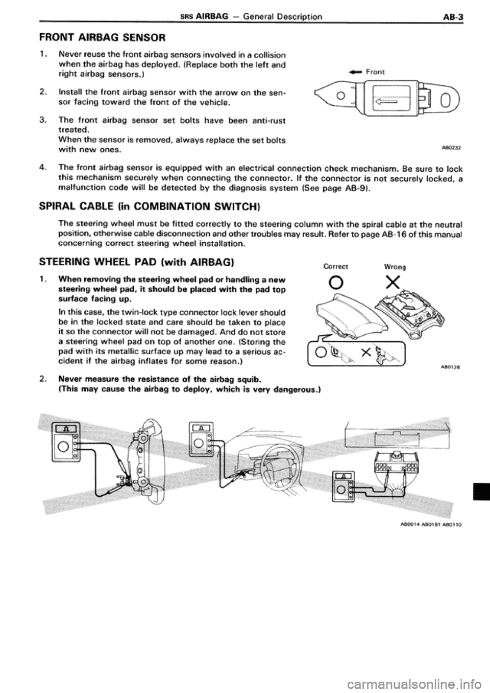 TOYOTA SUPRA 1990 3.G Workshop Manual 
