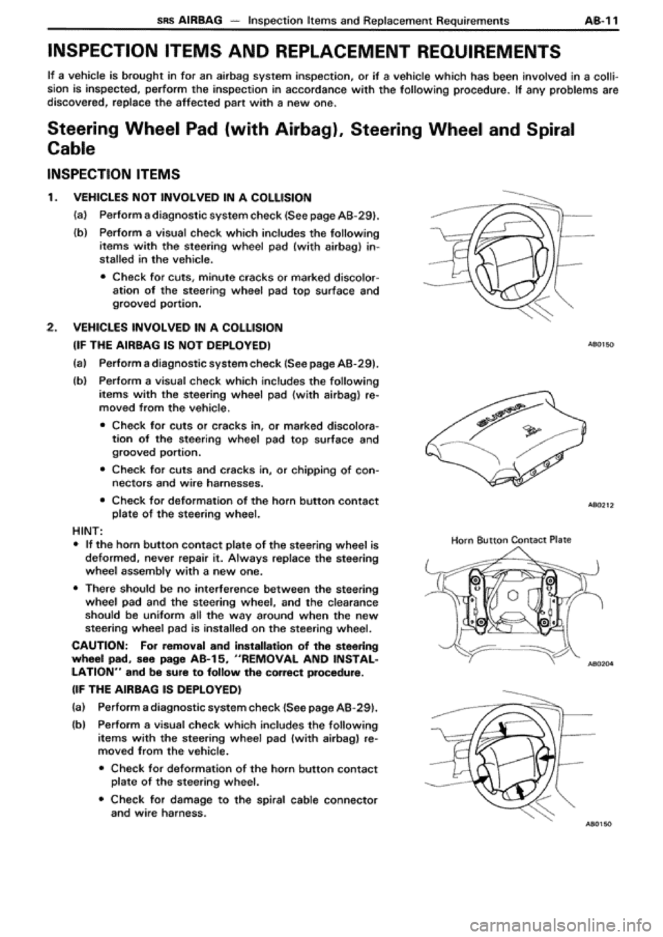TOYOTA SUPRA 1990 3.G Workshop Manual 
