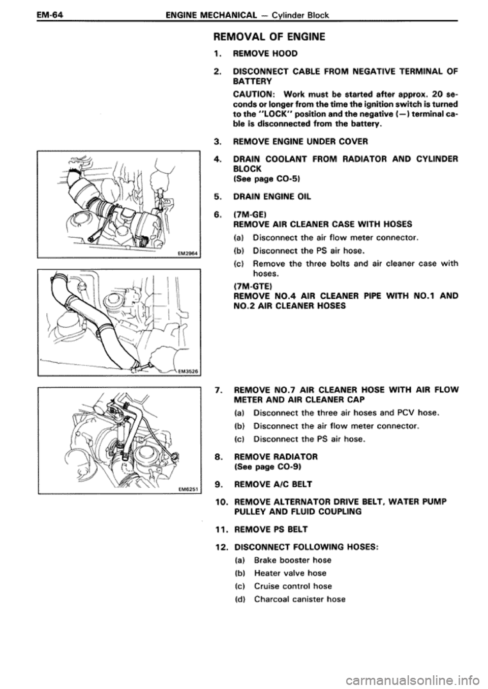 TOYOTA SUPRA 1990 3.G Workshop Manual 