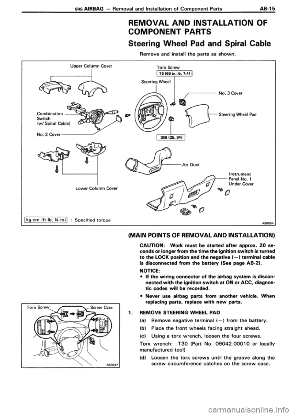 TOYOTA SUPRA 1990 3.G Workshop Manual 
