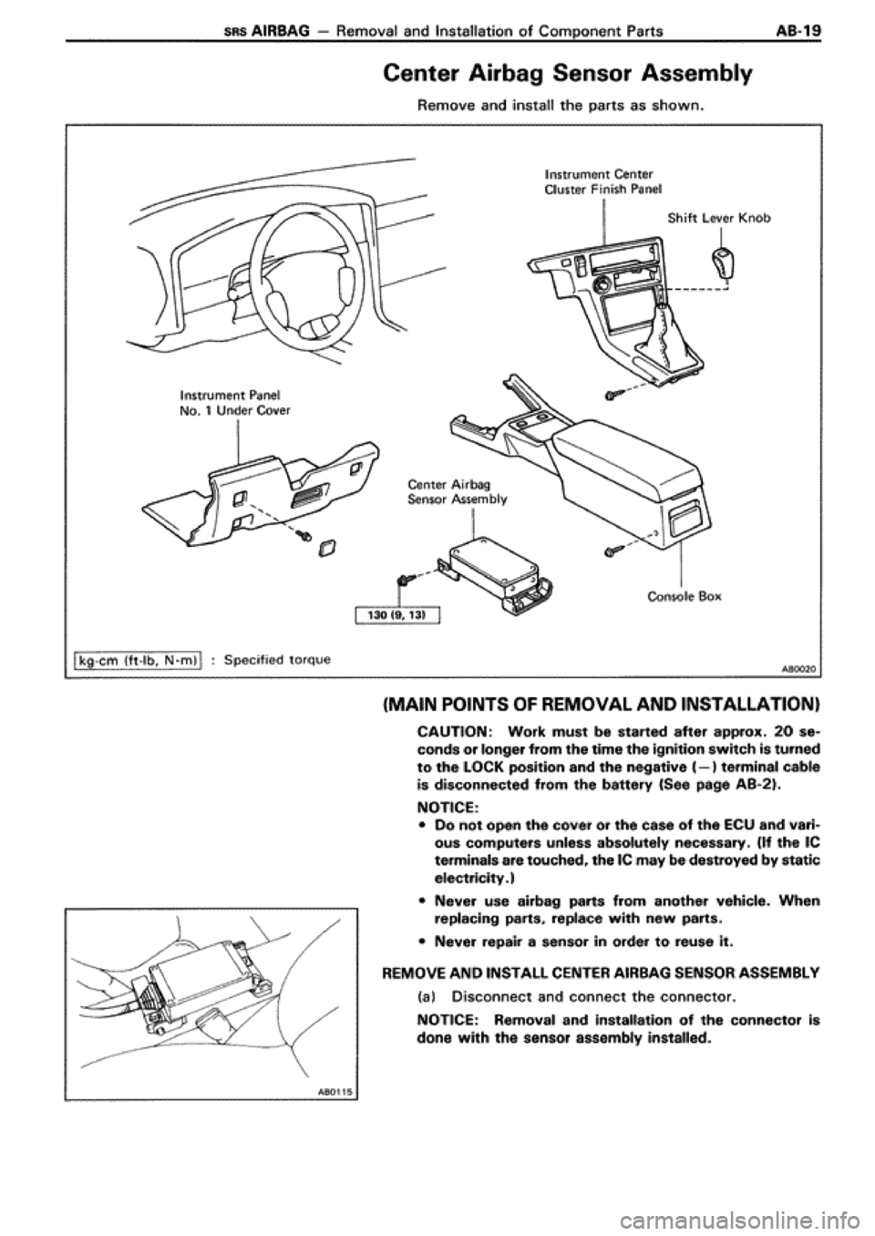 TOYOTA SUPRA 1990 3.G Workshop Manual 