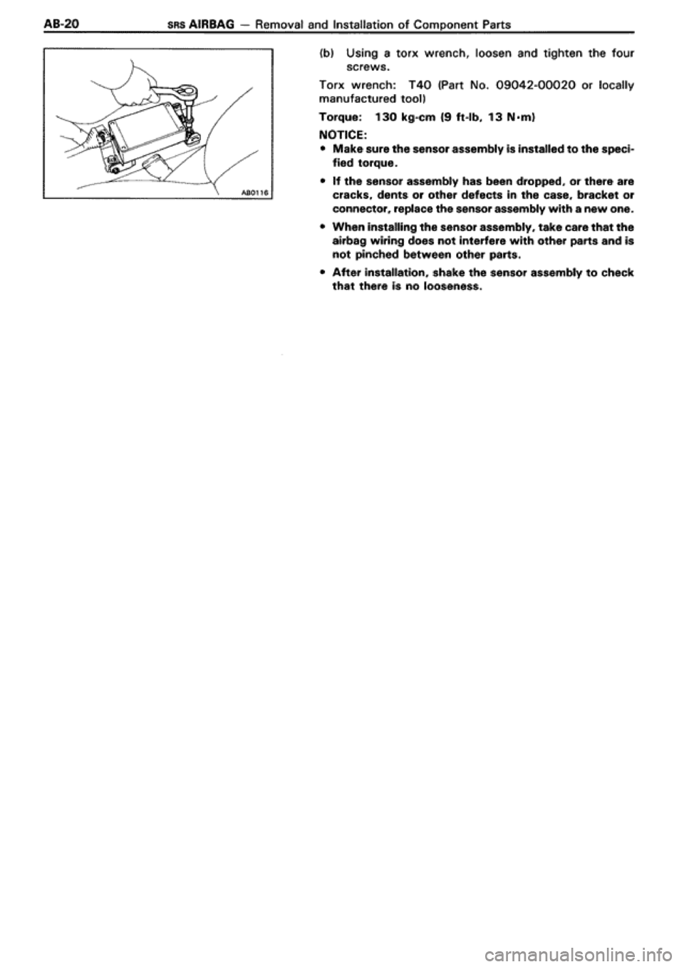 TOYOTA SUPRA 1990 3.G Workshop Manual 