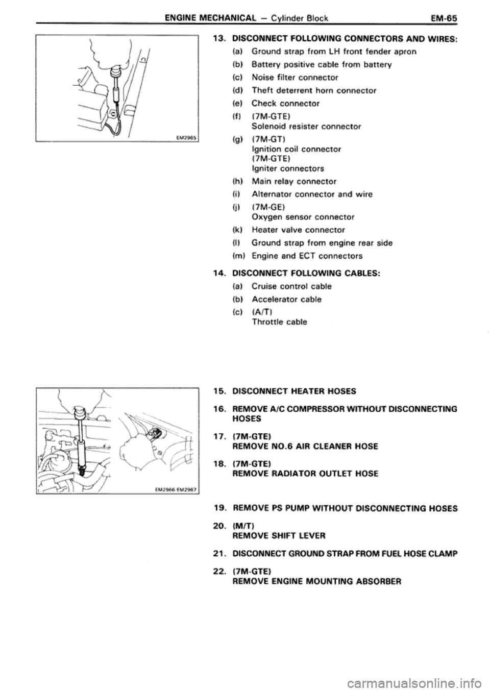 TOYOTA SUPRA 1990 3.G Workshop Manual 