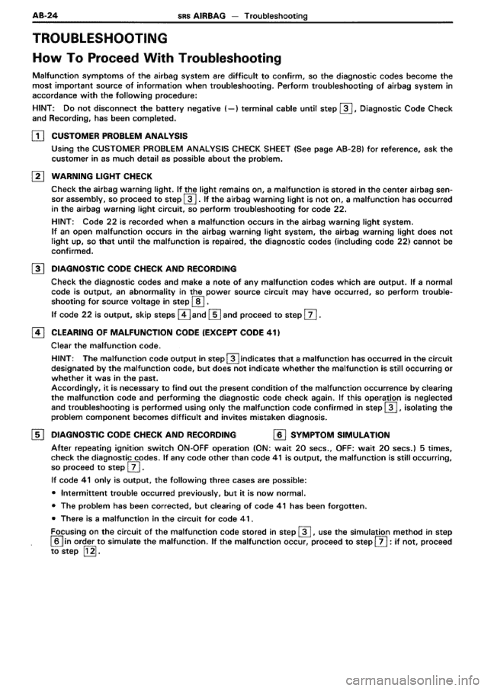 TOYOTA SUPRA 1990 3.G Workshop Manual 