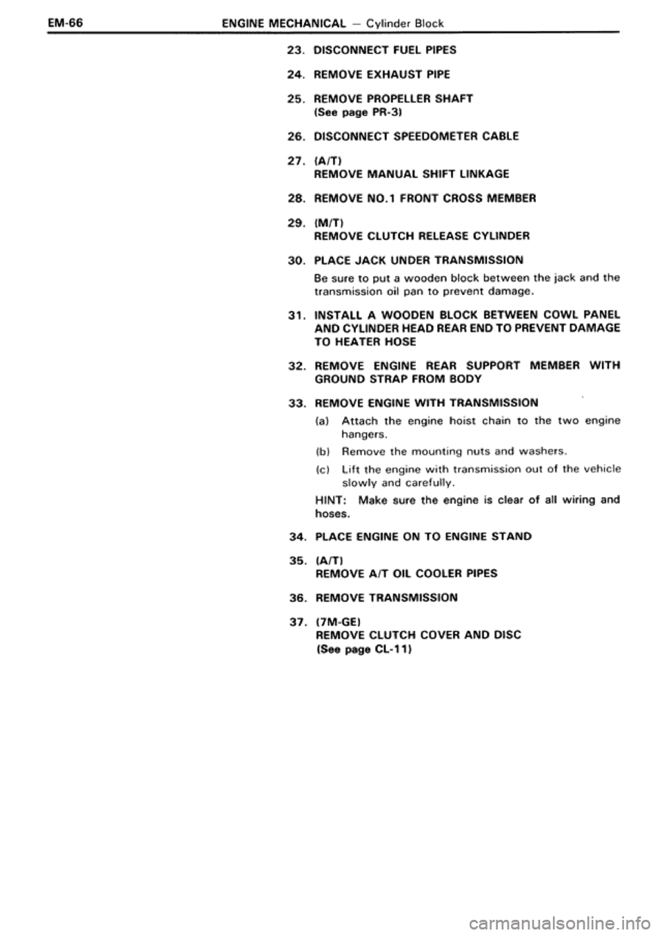 TOYOTA SUPRA 1990 3.G Workshop Manual 