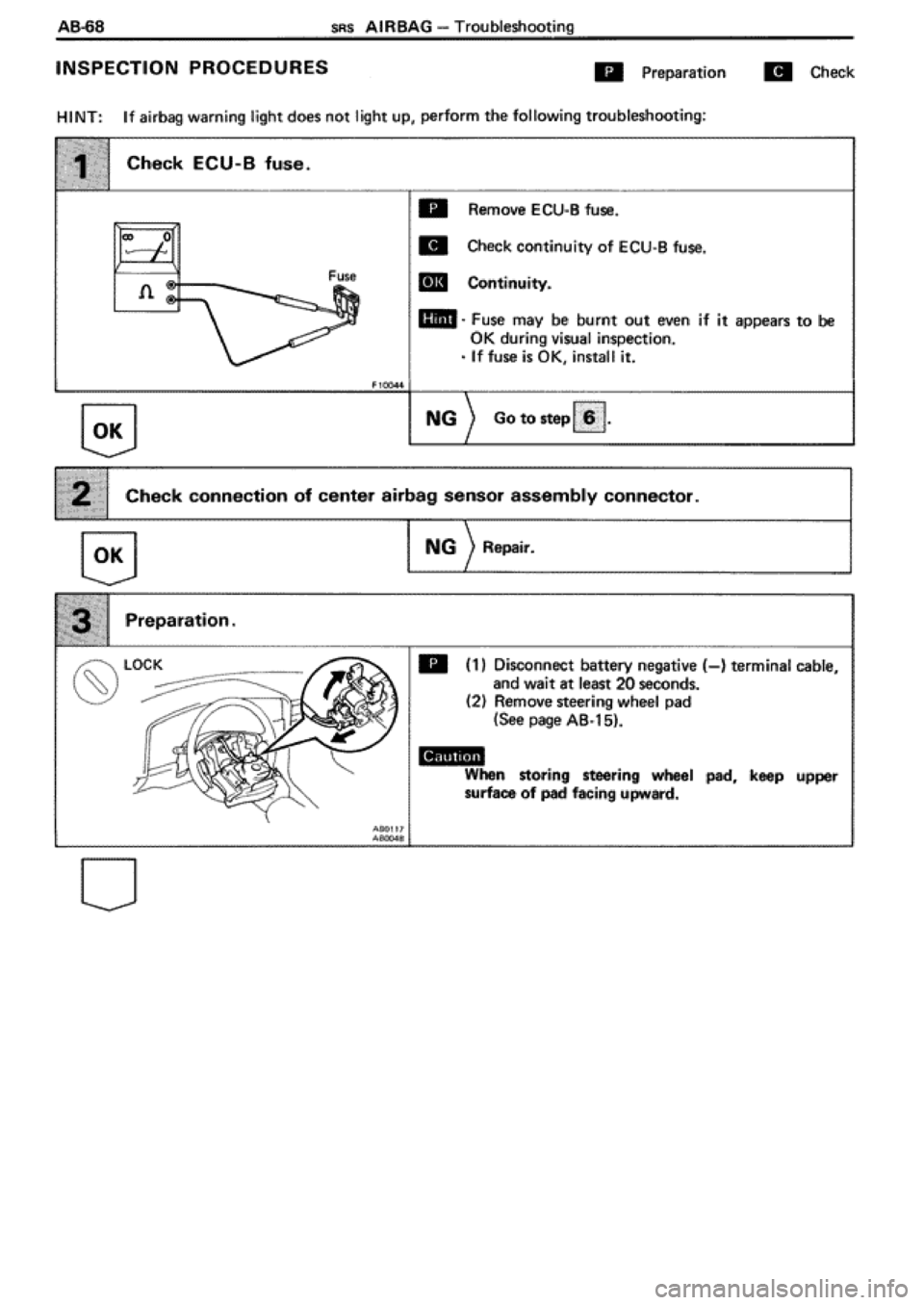 TOYOTA SUPRA 1990 3.G Workshop Manual 