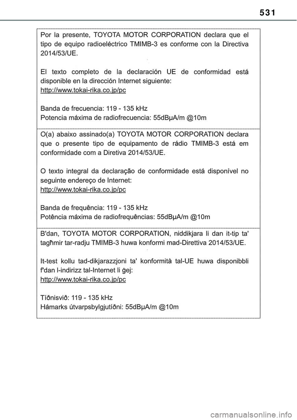 TOYOTA RAV4 2022  Manual de utilização (in Portuguese) 531 