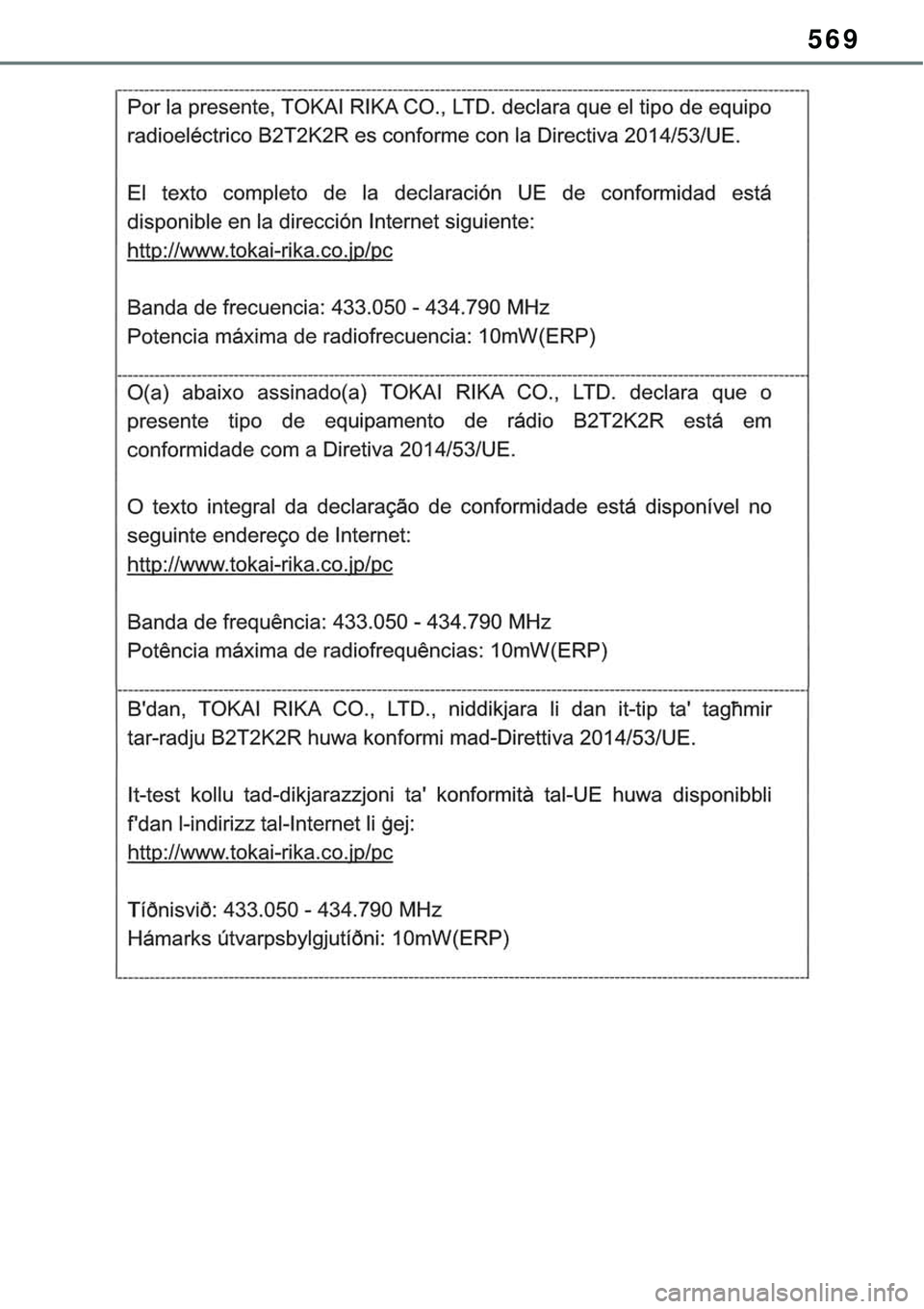 TOYOTA RAV4 2022  Manual de utilização (in Portuguese) 569 