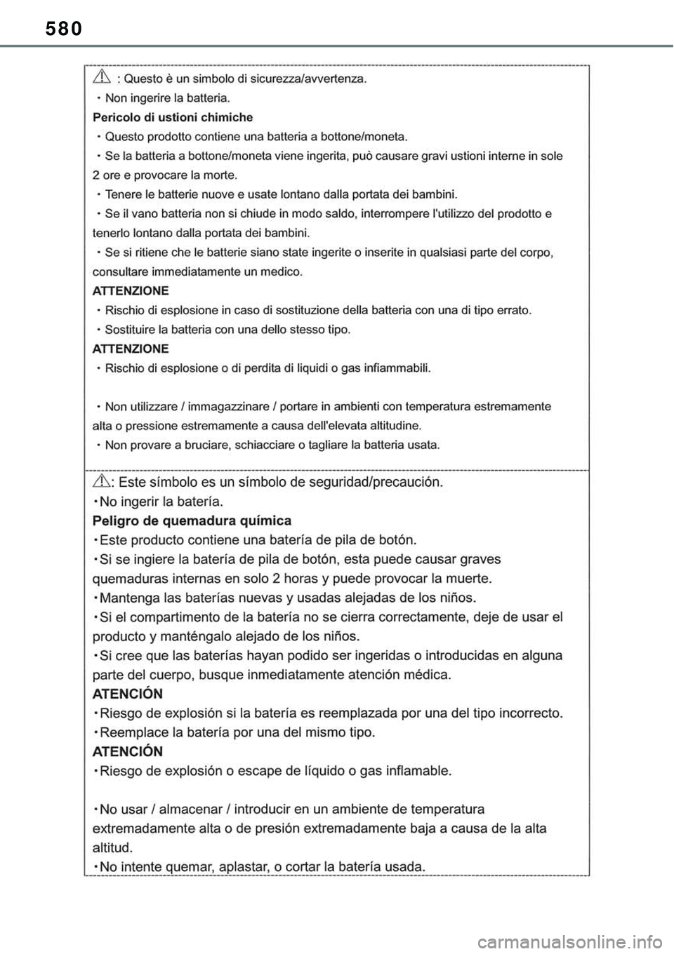 TOYOTA RAV4 2022  Manual de utilização (in Portuguese) 580 