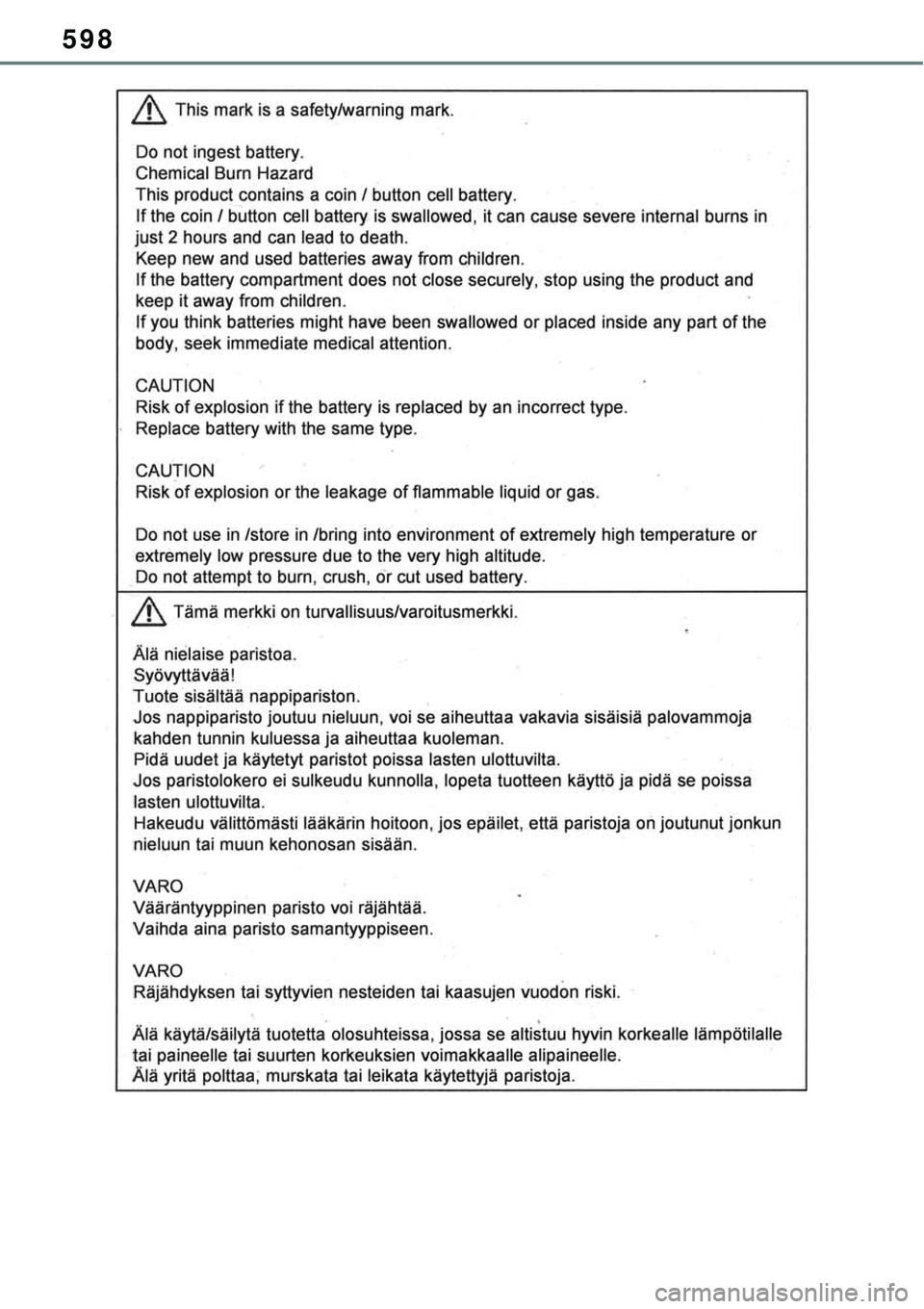 TOYOTA RAV4 2022  Manual de utilização (in Portuguese) 598 