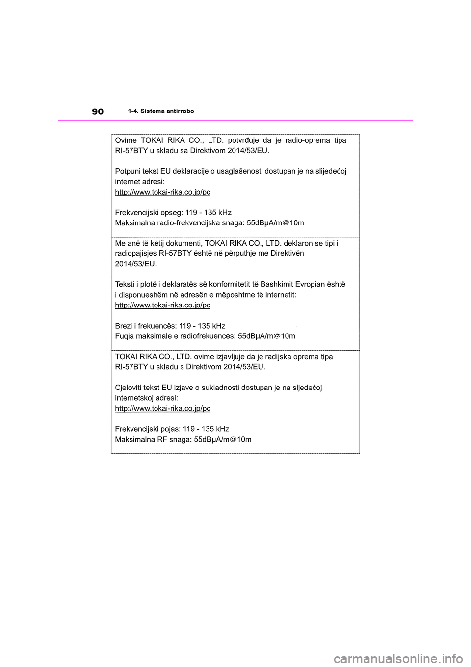 TOYOTA RAV4 2021  Manual del propietario (in Spanish) 901-4. Sistema antirrobo 