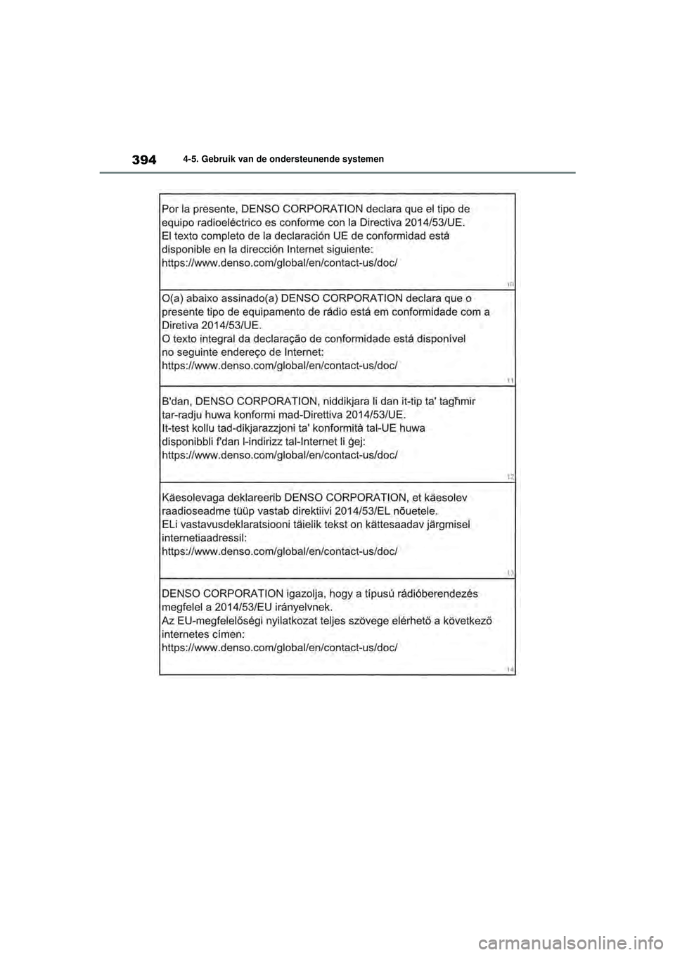 TOYOTA RAV4 2021  Instructieboekje (in Dutch) 3944-5. Gebruik van de ondersteunende systemen
pM_RAV4_OM_OM42D20E_(EE).book  Page 394  Friday, August 7, 2020  1:15 PM 