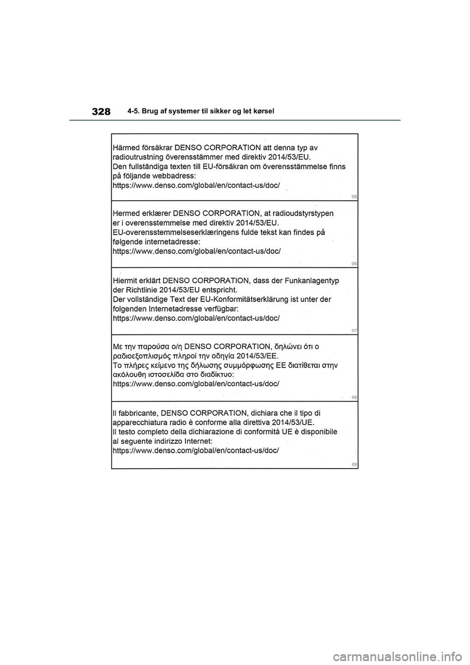 TOYOTA RAV4 2020  Brugsanvisning (in Danish) 3284-5. Brug af systemer til sikker og let kørsel
OM42D20DK.book  Page 328  Friday, November 27, 2020  1:56 PM 