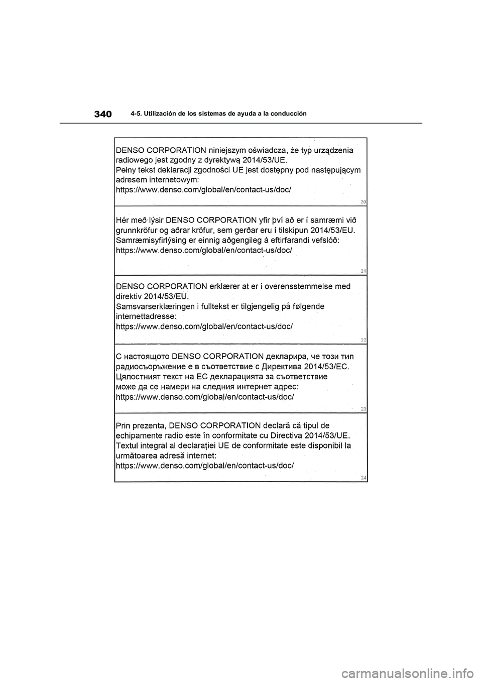 TOYOTA RAV4 2020  Manual del propietario (in Spanish) 3404-5. Utilización de los sistemas de ayuda a la conducción 