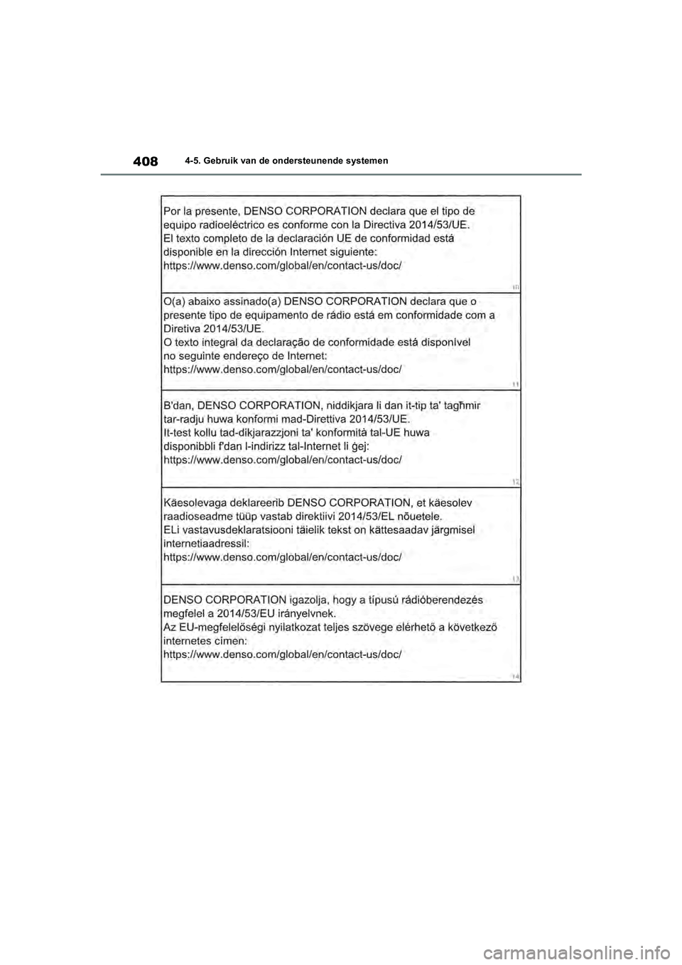TOYOTA RAV4 2020  Instructieboekje (in Dutch) 4084-5. Gebruik van de ondersteunende systemen
pM_RAV4_OM_OM42C76E_(EE).book  Page 408  Monday, October 7, 2019  3:26 PM 