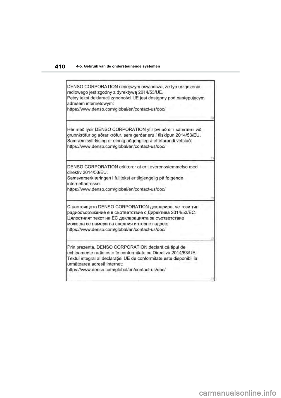 TOYOTA RAV4 2020  Instructieboekje (in Dutch) 4104-5. Gebruik van de ondersteunende systemen
pM_RAV4_OM_OM42C76E_(EE).book  Page 410  Monday, October 7, 2019  3:26 PM 