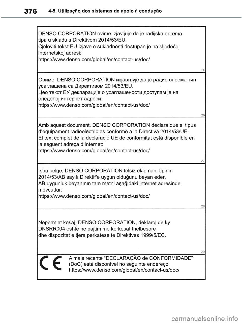 TOYOTA RAV4 2020  Manual de utilização (in Portuguese) 3764-5. Utilização dos sistemas de apoio à condução
pM_RAV4-HV_OM_OM42D32PT.book  Page 376  Wednesday, January 27, 2021  6:28 PM 