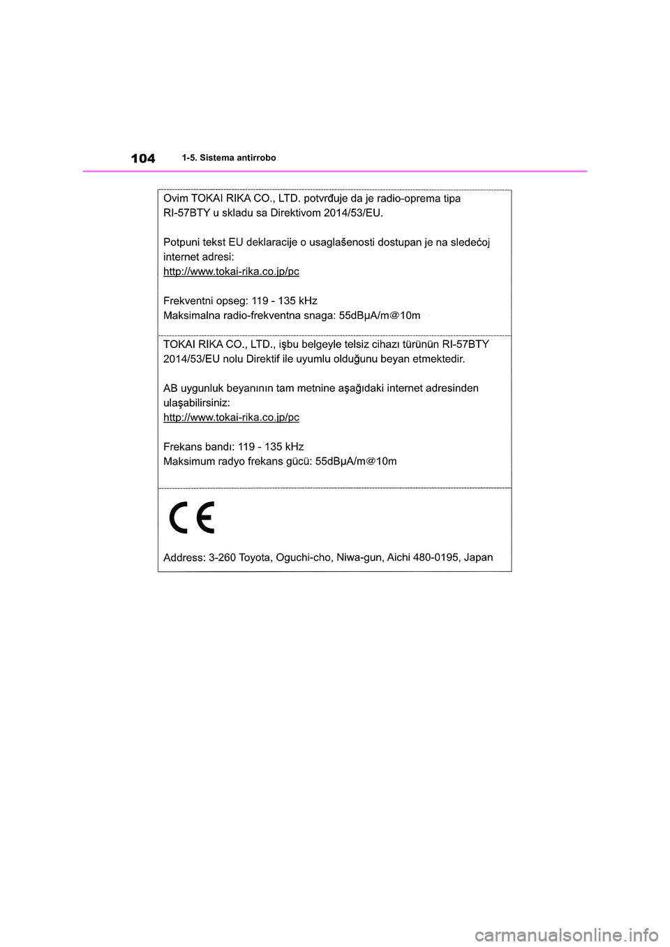 TOYOTA RAV4 2019  Manual del propietario (in Spanish) 1041-5. Sistema antirrobo 