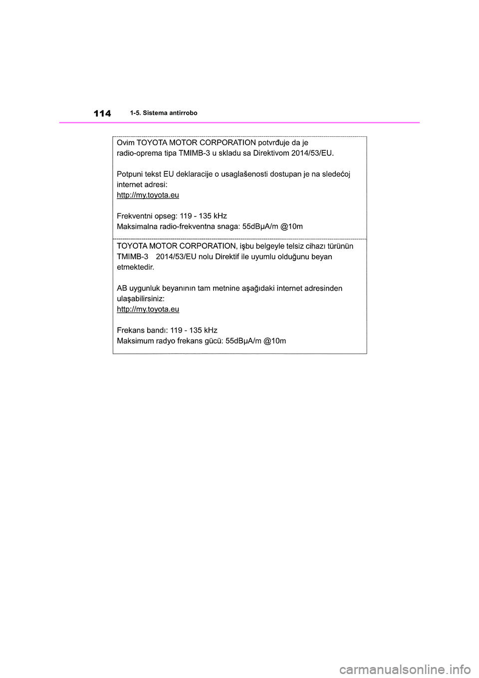 TOYOTA RAV4 2019  Manual del propietario (in Spanish) 1141-5. Sistema antirrobo 