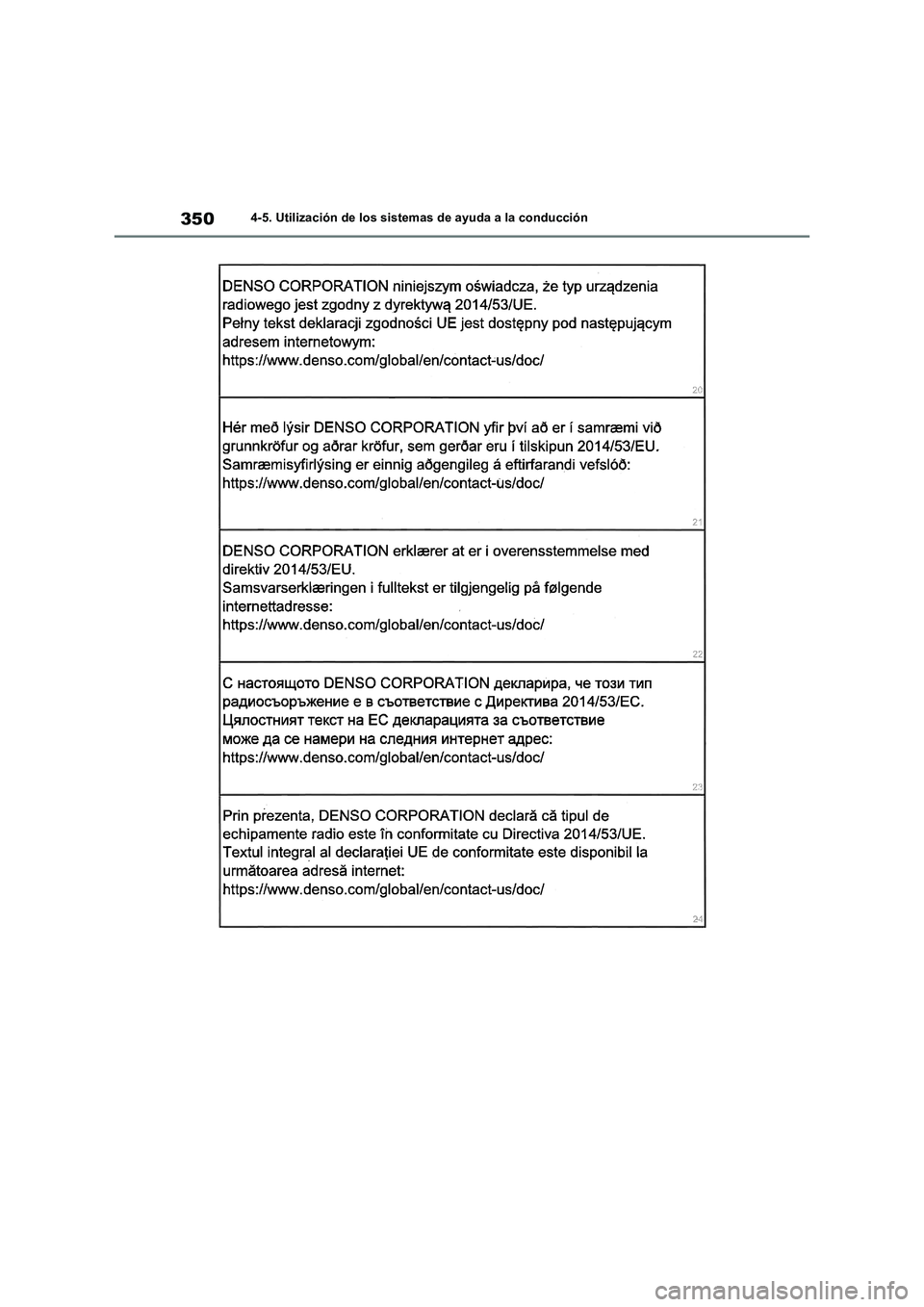 TOYOTA RAV4 2019  Manual del propietario (in Spanish) 3504-5. Utilización de los sistemas de ayuda a la conducción 
