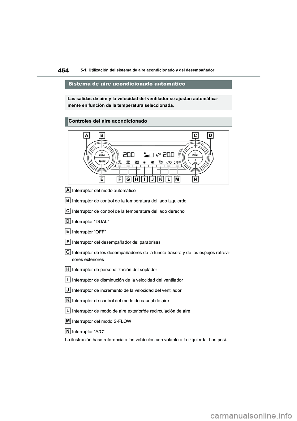 TOYOTA RAV4 2019 Manual del propietario (in Spanish) 4545-1. Utilización del sistema de aire acondicionado y del desempañador
5-1.Utilización del s is tema de aire a condiciona do y del de sempañ ador
Interruptor del modo automático
Interruptor d TOYOTA RAV4 2019 Manual del propietario (in Spanish) 4545-1. Utilización del sistema de aire acondicionado y del desempañador
5-1.Utilización del s is tema de aire a condiciona do y del de sempañ ador
Interruptor del modo automático
Interruptor d