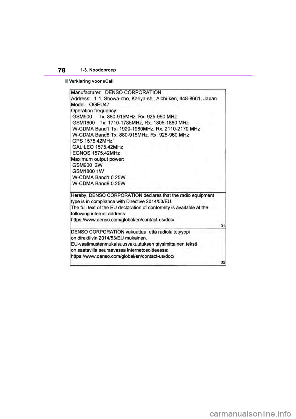 TOYOTA RAV4 2019  Instructieboekje (in Dutch) 781-3. Noodoproep
■Verklaring voor eCall
pM_RAV4_OM_OM42D03E_(EE).book  Page 78  Wednesday, March 20, 2019  2:08 PM 