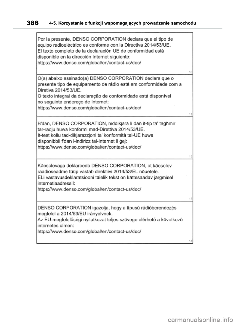 TOYOTA RAV4 2019  Instrukcja obsługi (in Polish) 3864-5. Korzystanie z funkcji wspomagajàcych prowadzenie samochodu
48 RAV4 HV OM42C86E  19/11/19  11:39  Page 386 
