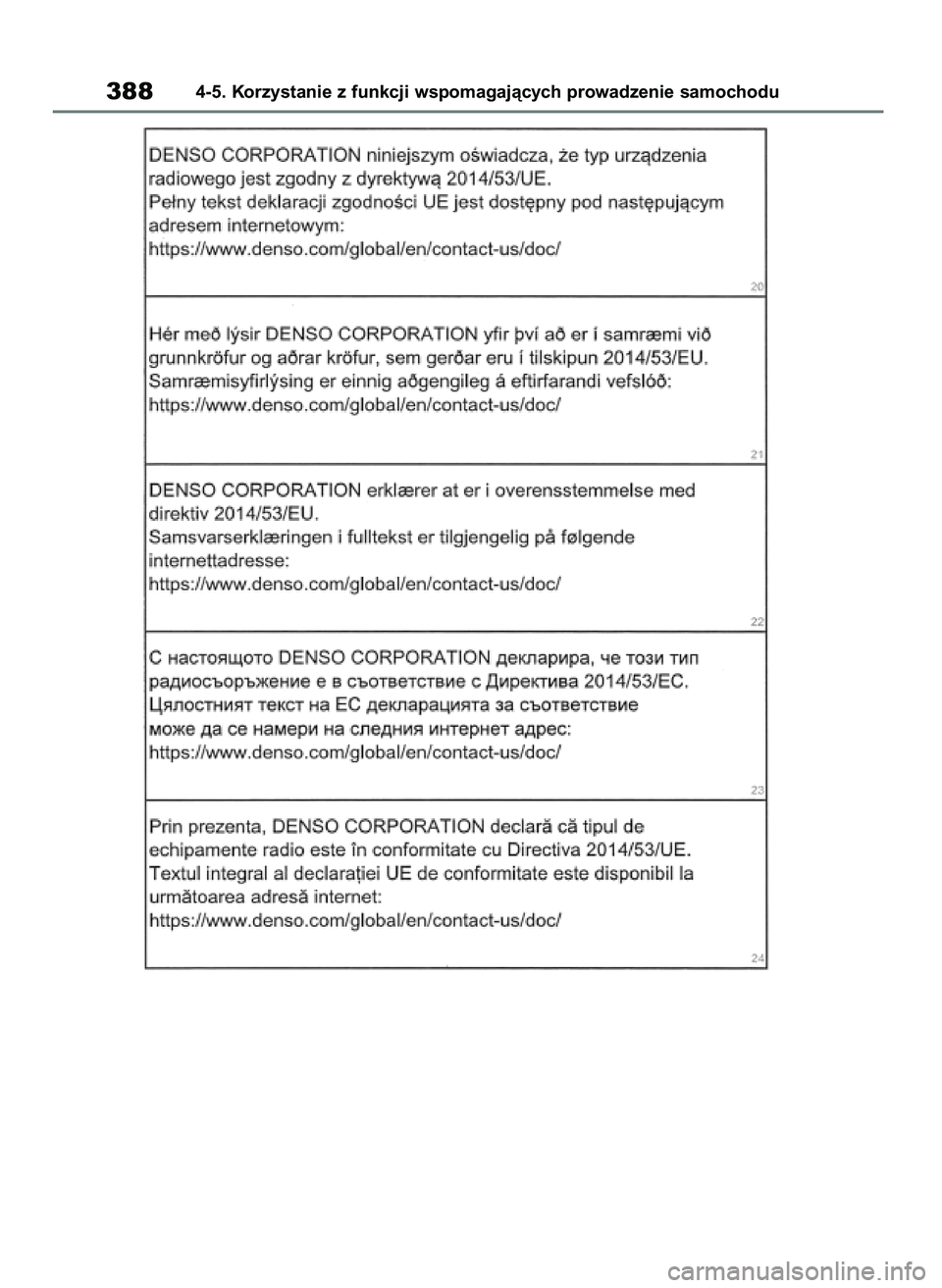 TOYOTA RAV4 2019  Instrukcja obsługi (in Polish) 3884-5. Korzystanie z funkcji wspomagajàcych prowadzenie samochodu
48 RAV4 HV OM42C86E  19/11/19  11:39  Page 388 
