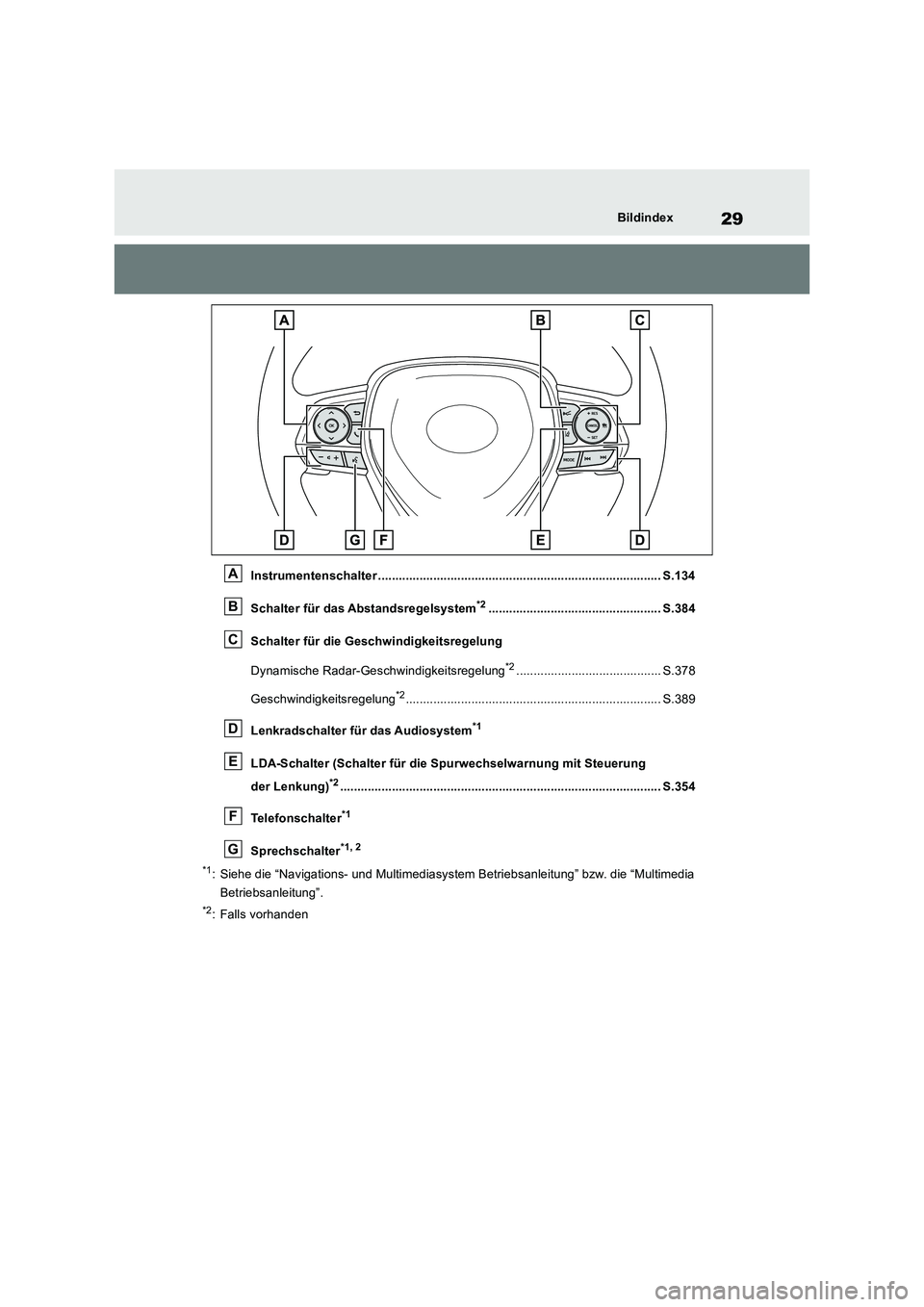 TOYOTA RAV4 2018  Betriebsanleitungen (in German) 29Bildindex
Instrumentenschalter .................................................................................. S.134
Schalter für das Abstandsregelsystem
*2......................................