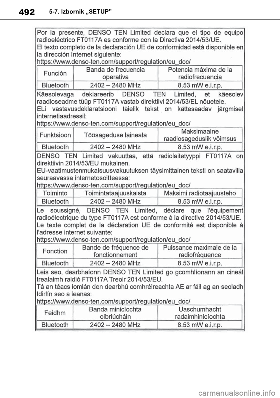 TOYOTA RAV4 2018  Upute Za Rukovanje (in Croatian) 4925-7. Izbornik „SETUP” 
