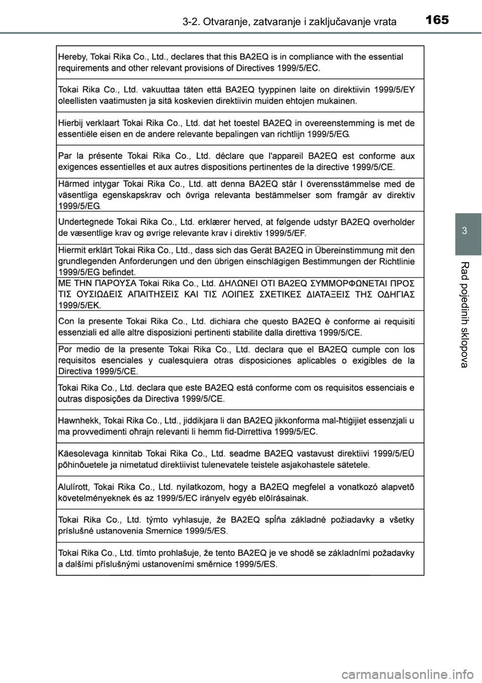 TOYOTA RAV4 2015  Upute Za Rukovanje (in Croatian) 1653-2. Otvaranje, zatvaranje i zaključavanje vrata
3
Rad pojedinih sklopova 