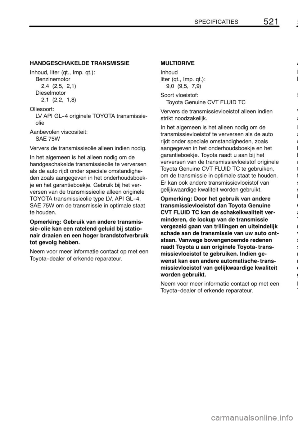 TOYOTA RAV4 2010  Instructieboekje (in Dutch) 