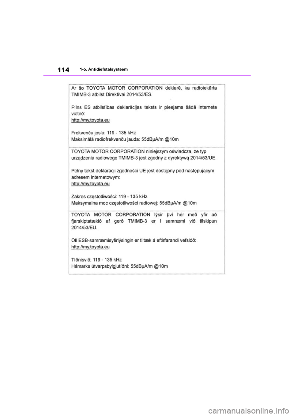TOYOTA RAV4 HYBRID 2019  Instructieboekje (in Dutch) 1141-5. Antidiefstalsysteem
pM_RAV4-HV_OM_OM42D12E_(EE).book  Page 114  Friday, March 22, 2019  11:40 AM 