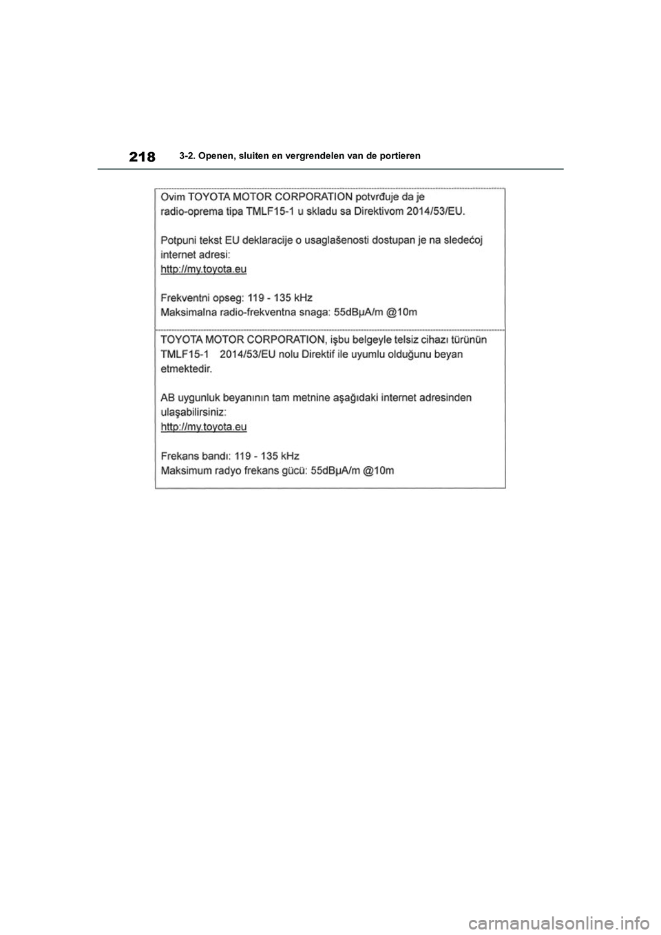 TOYOTA RAV4 HYBRID 2019  Instructieboekje (in Dutch) 2183-2. Openen, sluiten en vergrendelen van de portieren
pM_RAV4-HV_OM_OM42D12E_(EE) .book  Page 218  Friday, March 22, 2019  11:40 AM 