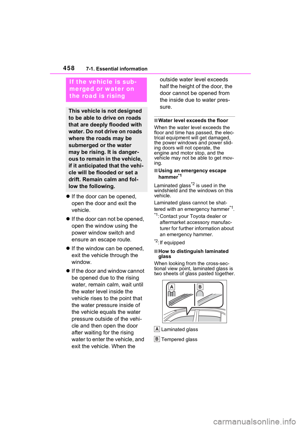TOYOTA SIENNA HYBRID 2022 Owners Manual 4587-1. Essential information
If the door can be opened,
open the door and exit the
vehicle.
If the door can not be opened,
open the window using the
power window switch and
ensure an esca TOYOTA SIENNA HYBRID 2022 Owners Manual 4587-1. Essential information
If the door can be opened,
open the door and exit the
vehicle.
If the door can not be opened,
open the window using the
power window switch and
ensure an esca