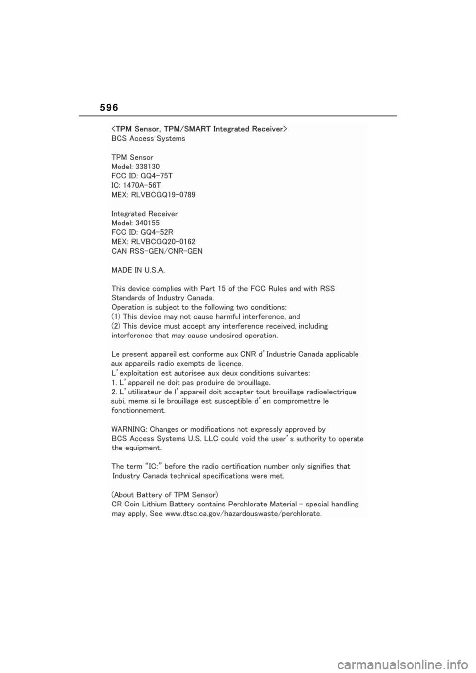TOYOTA SIENNA HYBRID 2022  Owners Manual 596 