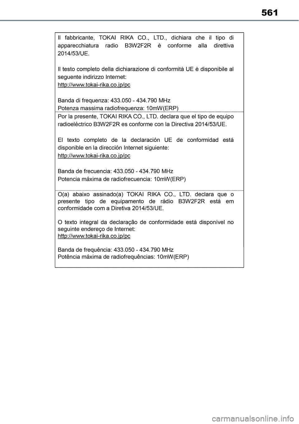 TOYOTA YARIS CROSS 2022  Manual de utilização (in Portuguese) 561 