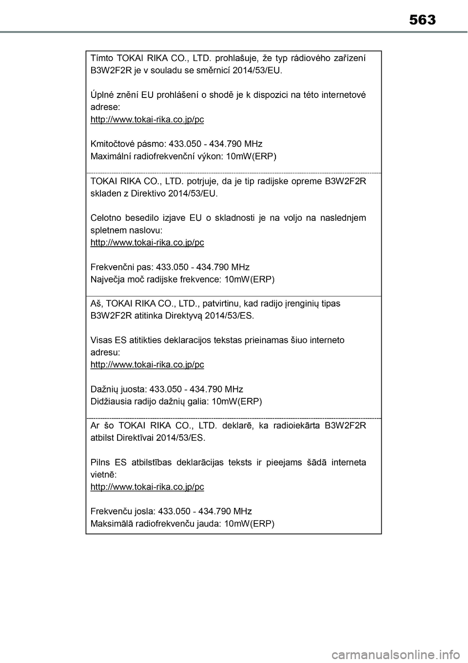 TOYOTA YARIS CROSS 2022  Manual de utilização (in Portuguese) 563 