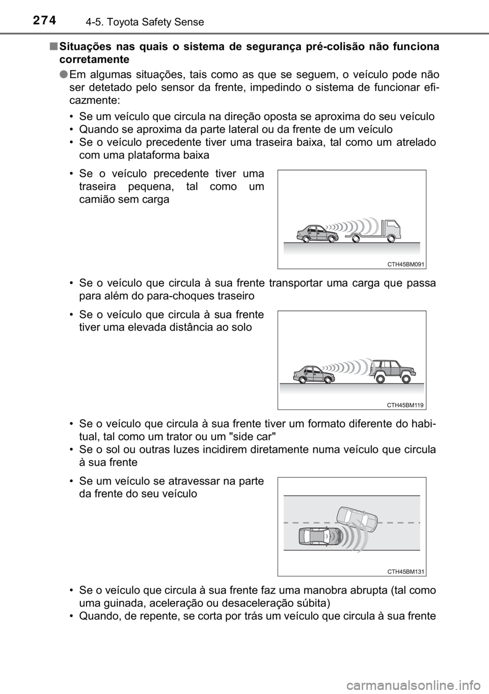 TOYOTA YARIS HATCHBACK 2017  Manual de utilização (in Portuguese) 274������7�R�\�R�W�D��6�D�I�H�W�\��6�H�Q�V�H
■�6�L�W�X�D�o�}�H�V� �Q�D�V� �T�X�D�L�V� �R� �V�L�V�W�H�P�D� �G�H� �V�H�J�X�U�D�Q�o�D� �S�U�p��F�R�O�L�V�m�R� �Q�m�R� �I�X�Q�F�L�R�Q�D
�